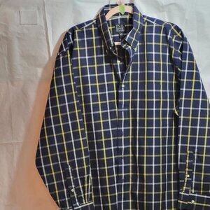 Jos A Banks, Not Worn, Men's Checkered Long Sleeved Shirt, Size L
